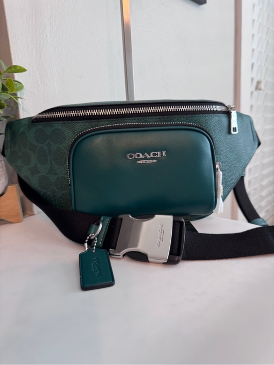 Coach Handbags - Coach Racer Small Belt Bag Signature Canvas Calf Leather